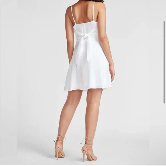 Express | Dresses | Express Satin Tie Back Fit And Flare Dress | Poshmark Express | Dresses | Express Satin Tie Back Fit And Flare Dress | Poshmark